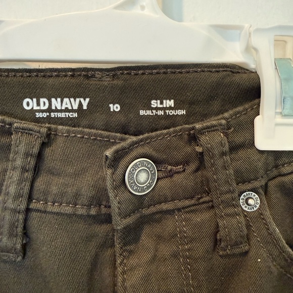 NWOT Boys Size 10 Old Navy Slim 360 Stretch Olive Pants with adjustable waist - Picture 5 of 7